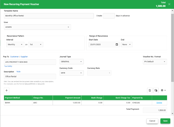 Recurring Transactions